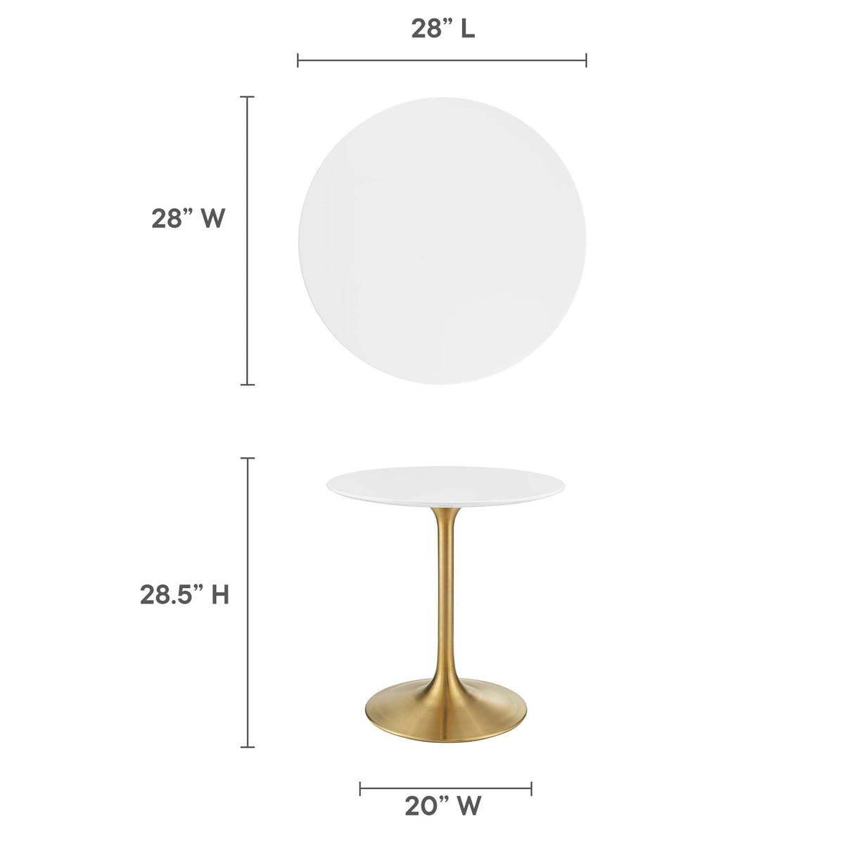 Lippa 28" Round Wood Dining Table by Modway - EEI-3208