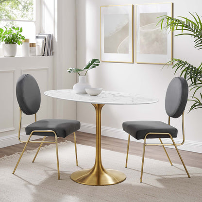 Lippa 48" Oval Faux Marble Dining Table by Modway - EEI-3216