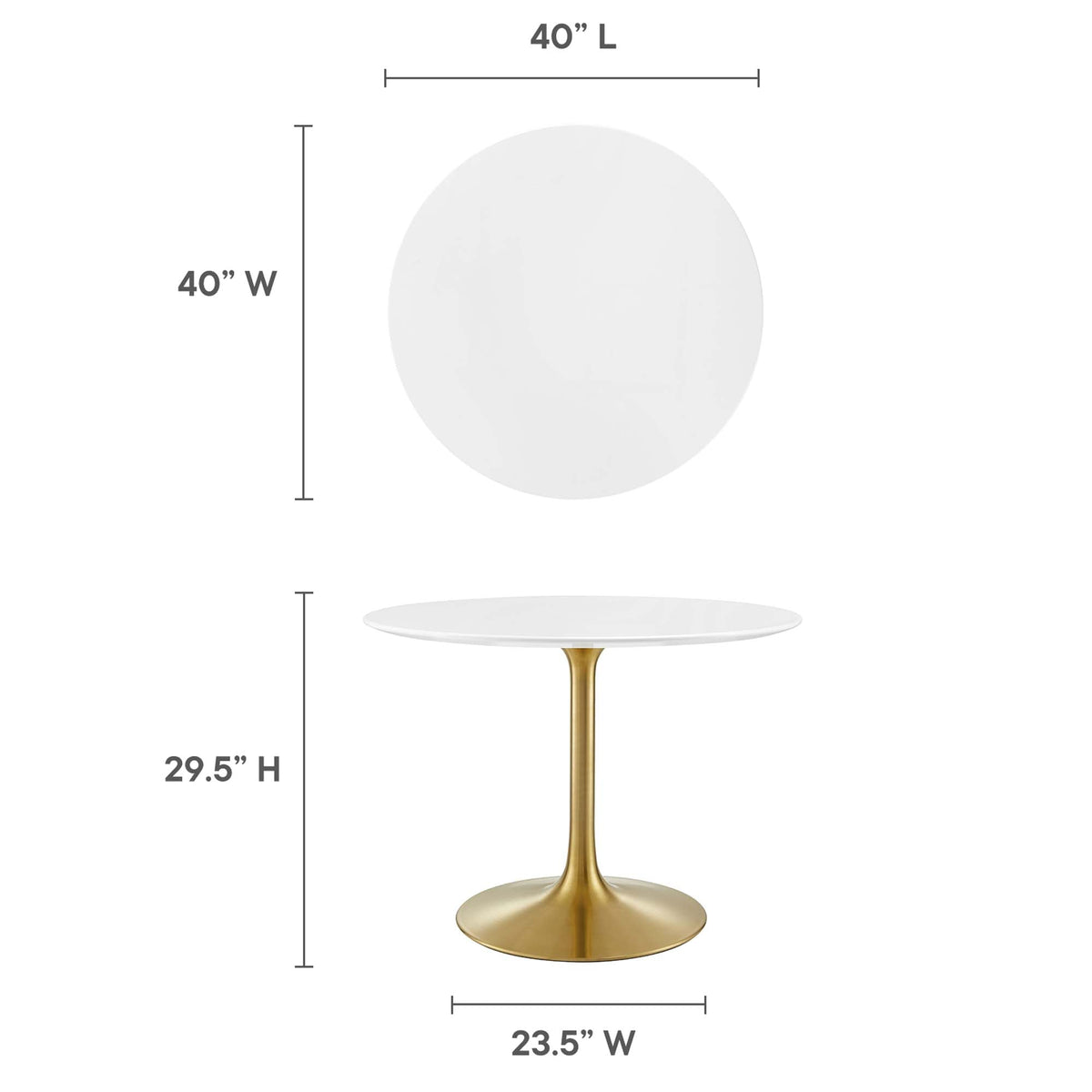 Lippa 40" Round Wood Dining Table by Modway - EEI-3226