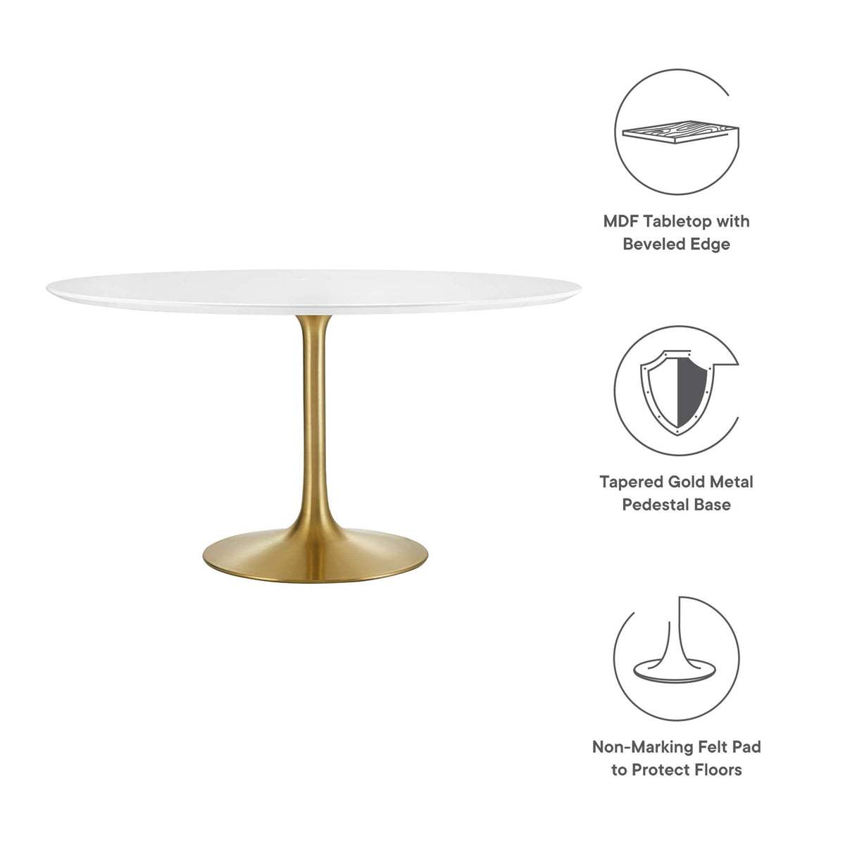 Lippa 54" Round Wood Dining Table by Modway - EEI-3228