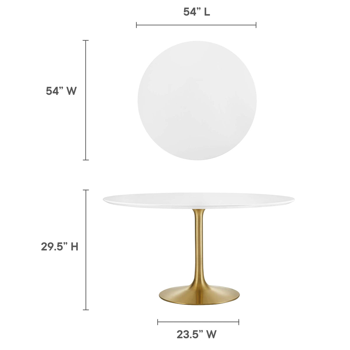 Lippa 54" Round Wood Dining Table by Modway - EEI-3228