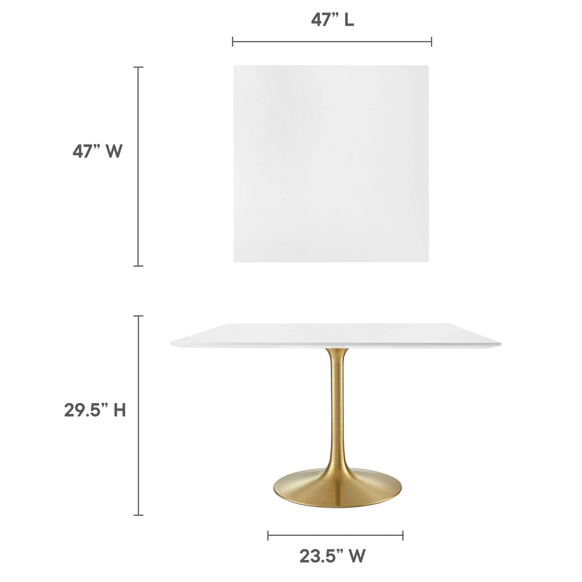 Lippa 48" Square Wood Dining Table by Modway - EEI-3230