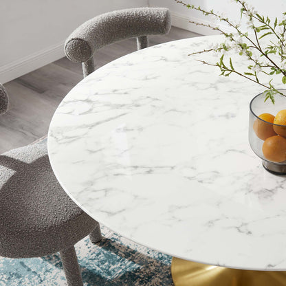 Lippa 54" Round Faux Marble Dining Table by Modway - EEI-3233