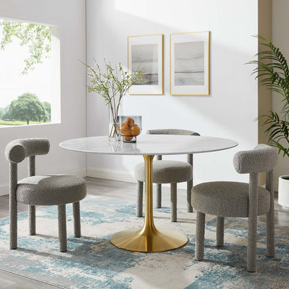 Lippa 54" Round Faux Marble Dining Table by Modway - EEI-3233