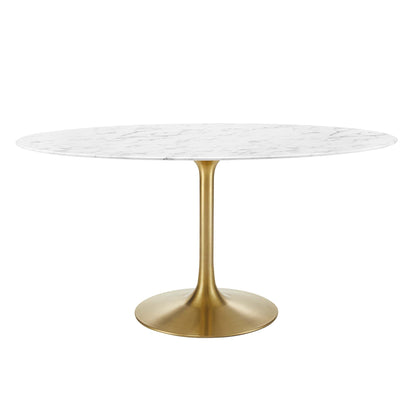 Lippa 60" Oval Faux Marble Dining Table by Modway - EEI-3236