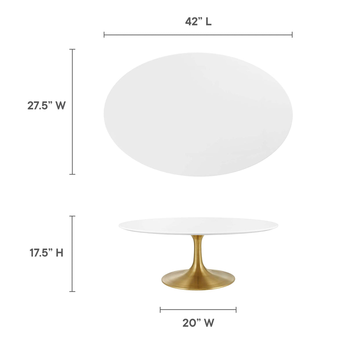 Lippa 42" Oval Wood Coffee Table by Modway - EEI-3248