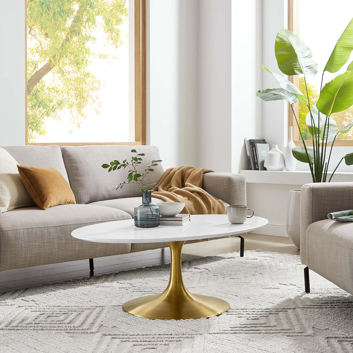 Lippa 42" Oval Wood Coffee Table by Modway - EEI-3248