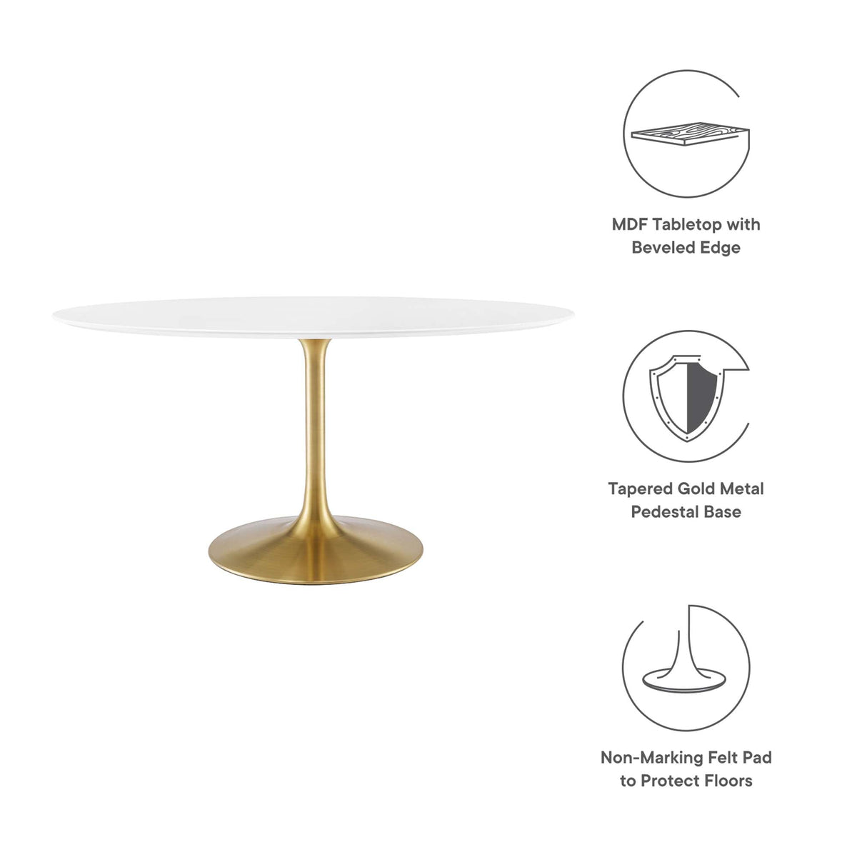 Lippa 60" Oval Wood Dining Table by Modway - EEI-3254