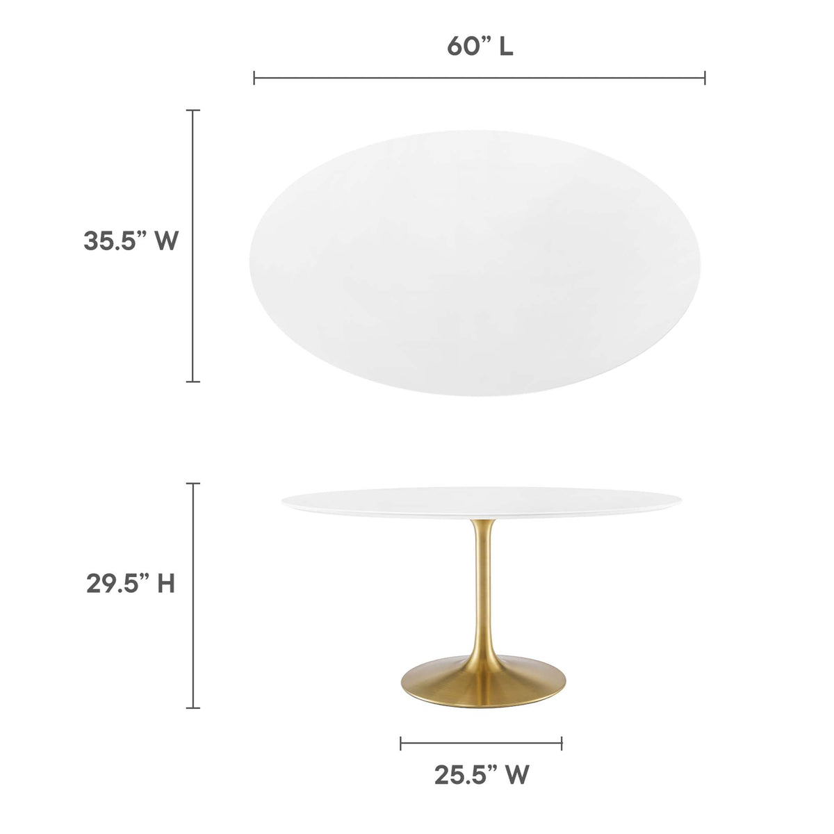 Lippa 60" Oval Wood Dining Table by Modway - EEI-3254