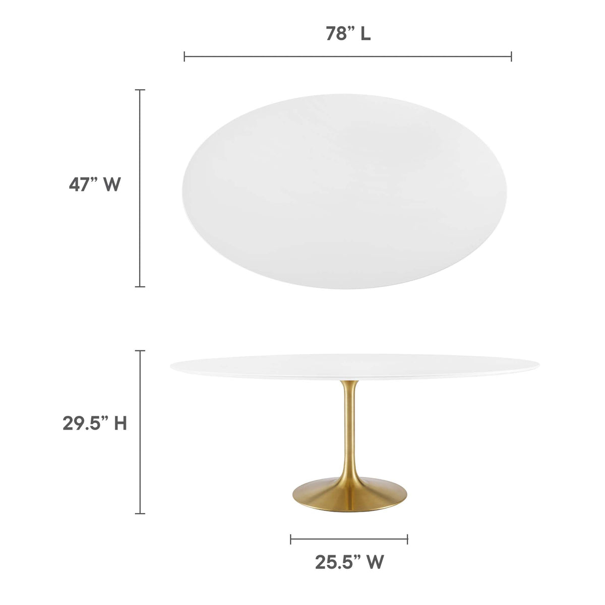 Lippa 78" Oval Wood Dining Table by Modway - EEI-3255