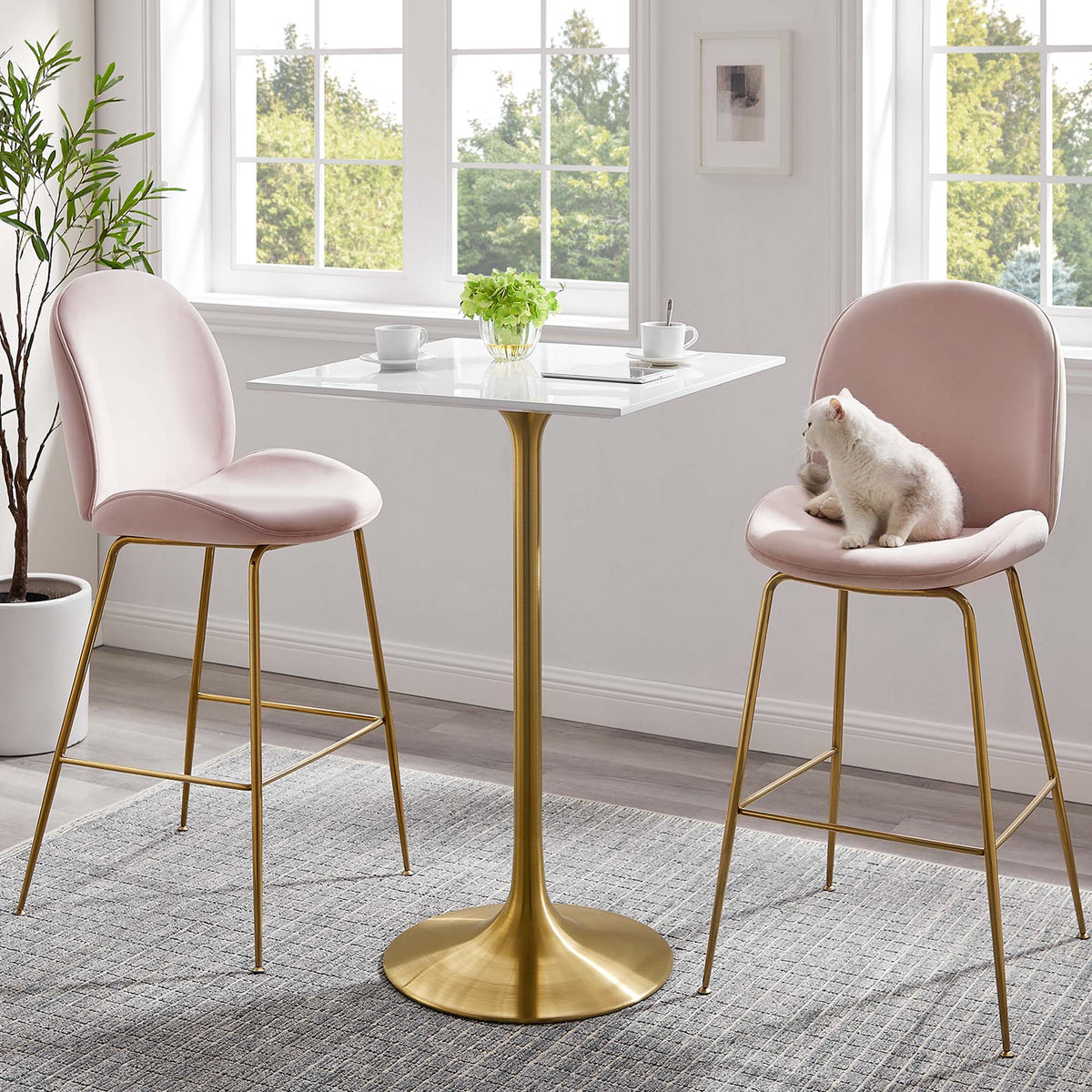 Lippa 28" Square Wood Bar Table by Modway - EEI-3263