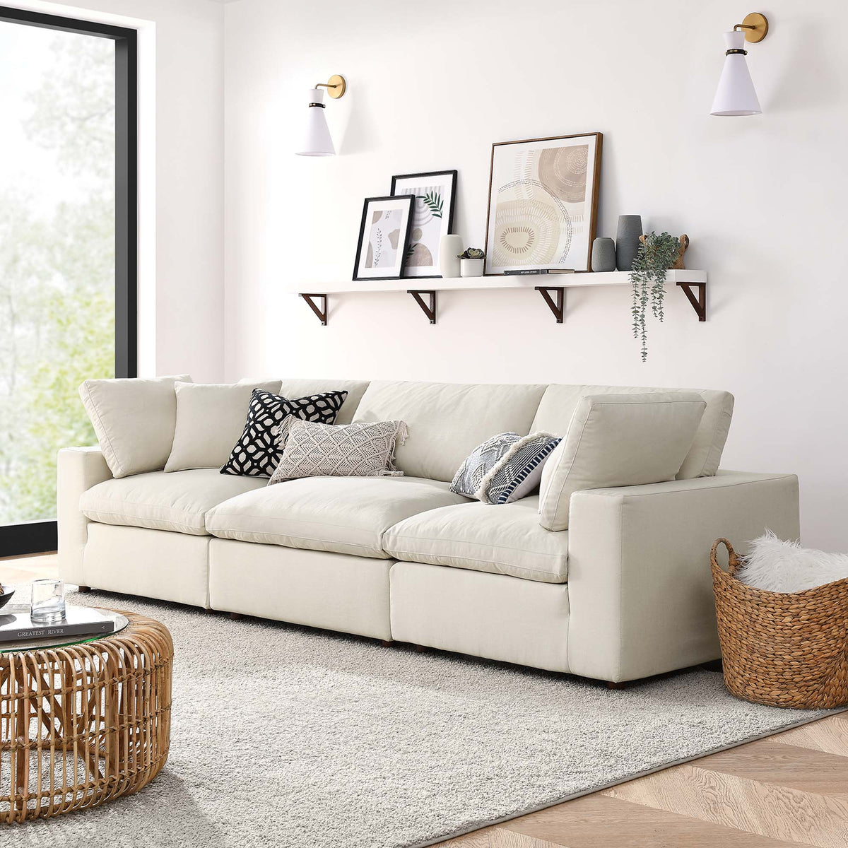 Commix 3 Piece Down Filled Overstuffed Sectional Sofa Set by Modway