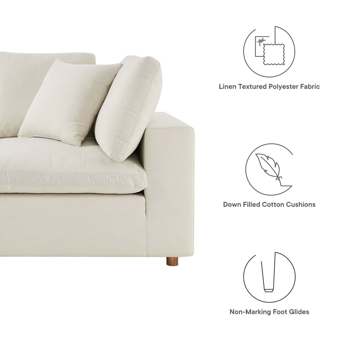 Commix 4 Piece Down Filled Overstuffed Sectional Sofa Set by Modway - EEI-3356