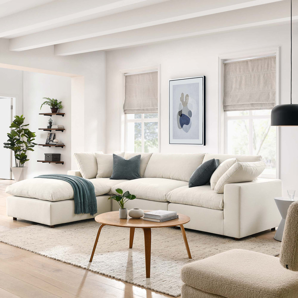 Commix 4 Piece Down Filled Overstuffed Sectional Sofa Set by Modway - EEI-3356