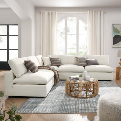 Commix 5-Piece Down Filled Overstuffed Armless Sectional Sofa by Modway