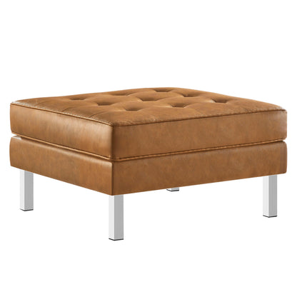 Loft Tufted Vegan Leather Ottoman by Modway