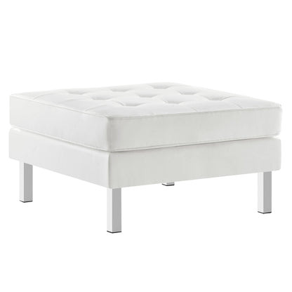 Loft Tufted Vegan Leather Ottoman by Modway