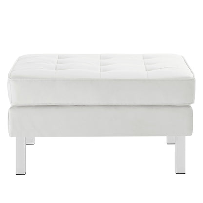 Loft Tufted Vegan Leather Ottoman by Modway