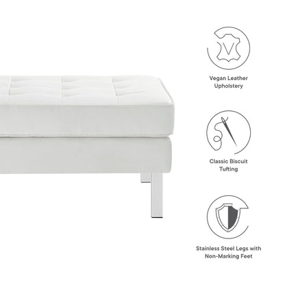 Loft Tufted Vegan Leather Ottoman by Modway