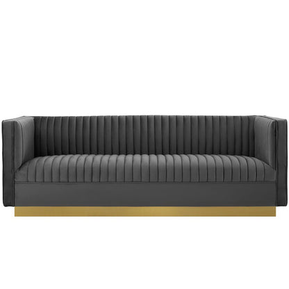 Sanguine Vertical Channel Tufted Performance Velvet Sofa by Modway