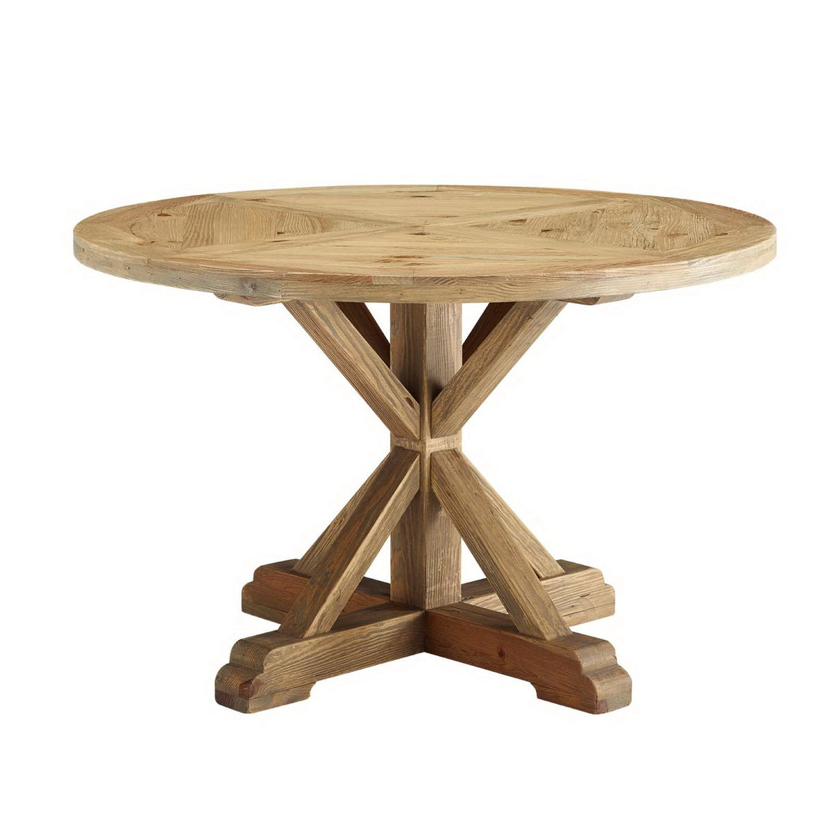 Stitch 47" Round Pine Wood Dining Table by Modway