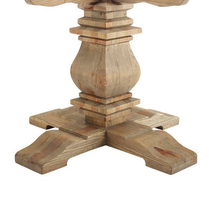 Column 71" Round Pine Wood Dining Table by Modway