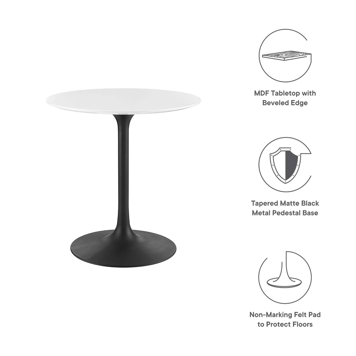 Lippa 28" Round Wood Dining Table by Modway - EEI-3510