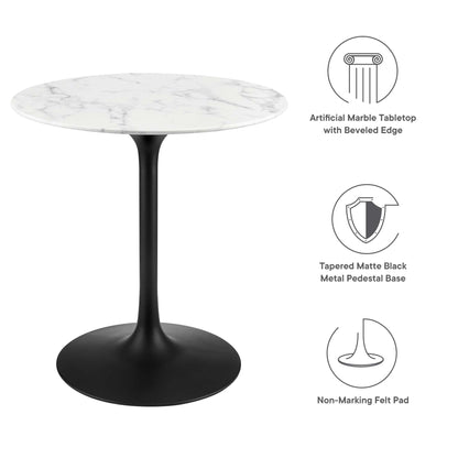 Lippa 28" Round Faux Marble Dining Table by Modway - EEI-3515