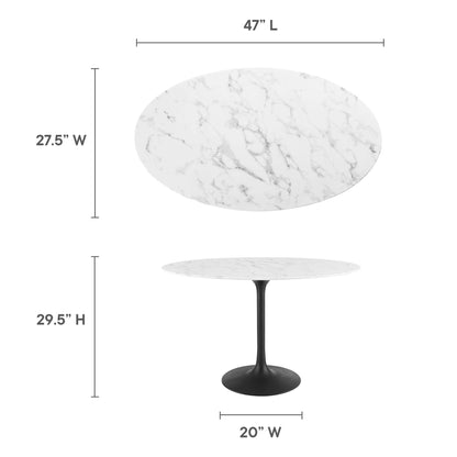 Lippa 48" Oval Faux Marble Dining Table by Modway - EEI-3518