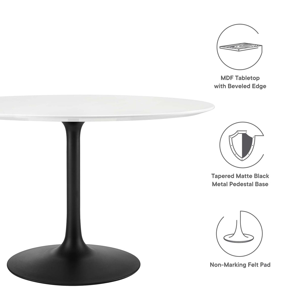 Lippa 48" Round Wood Dining Table by Modway - EEI-3522