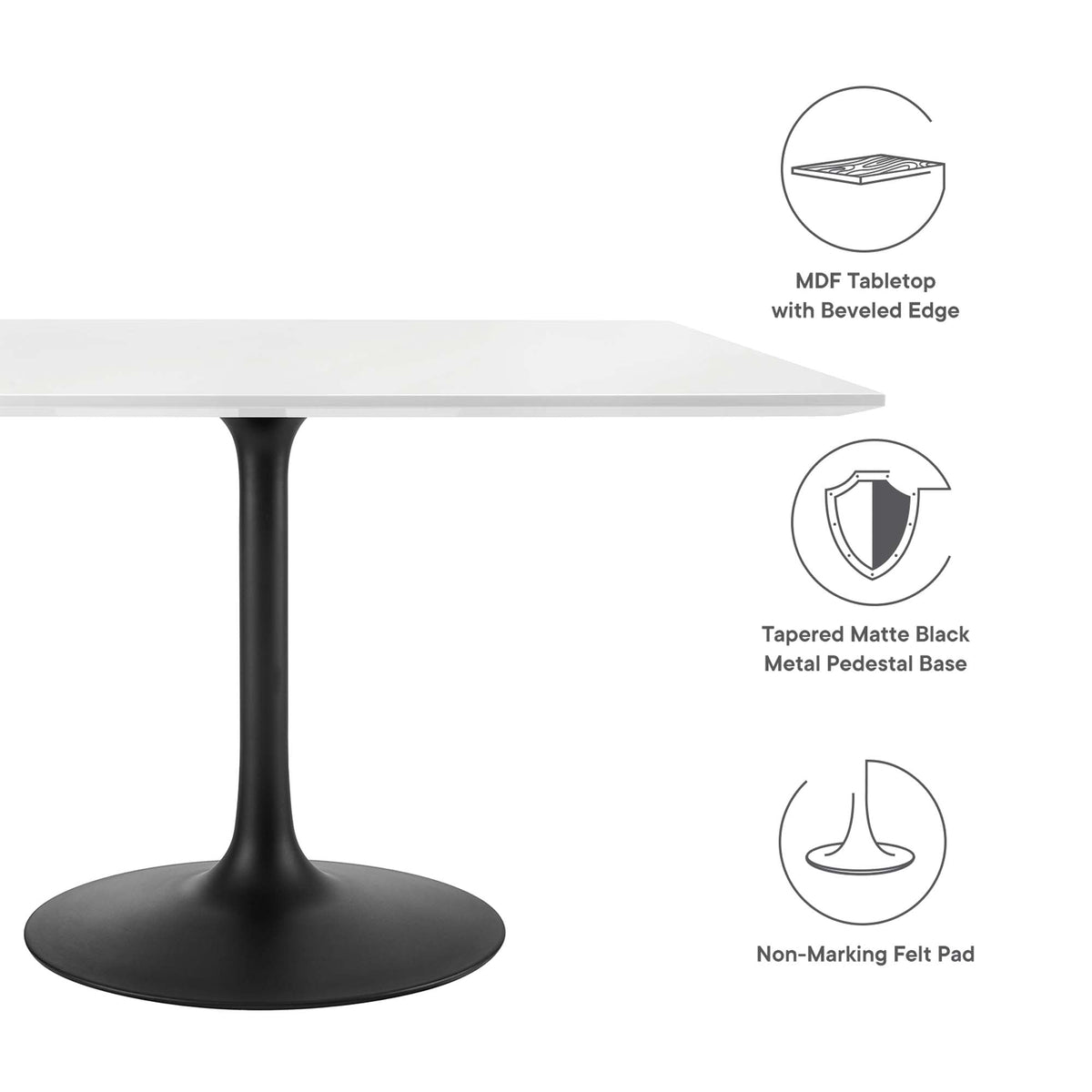 Lippa 48" Square Wood Dining Table by Modway - EEI-3525