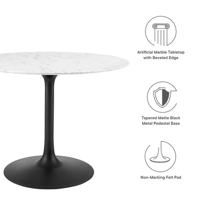 Lippa 40" Round Faux Marble Dining Table by Modway - EEI-3526