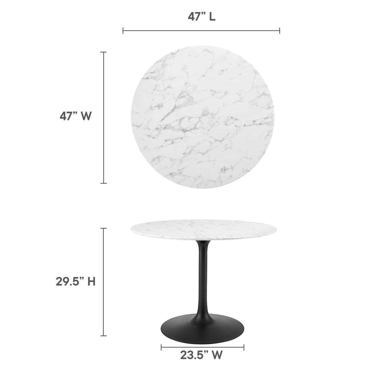 Lippa 40" Round Faux Marble Dining Table by Modway - EEI-3526