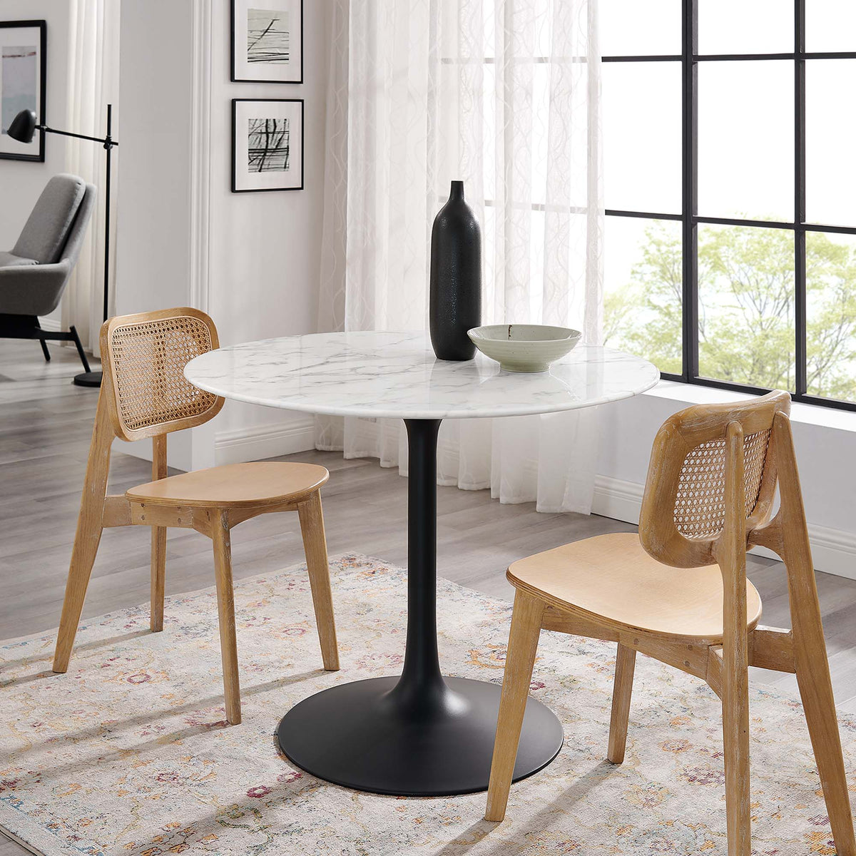 Lippa 40" Round Faux Marble Dining Table by Modway - EEI-3526