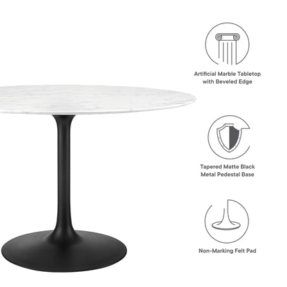 Lippa 48" Round Faux Marble Dining Table by Modway - EEI-3527