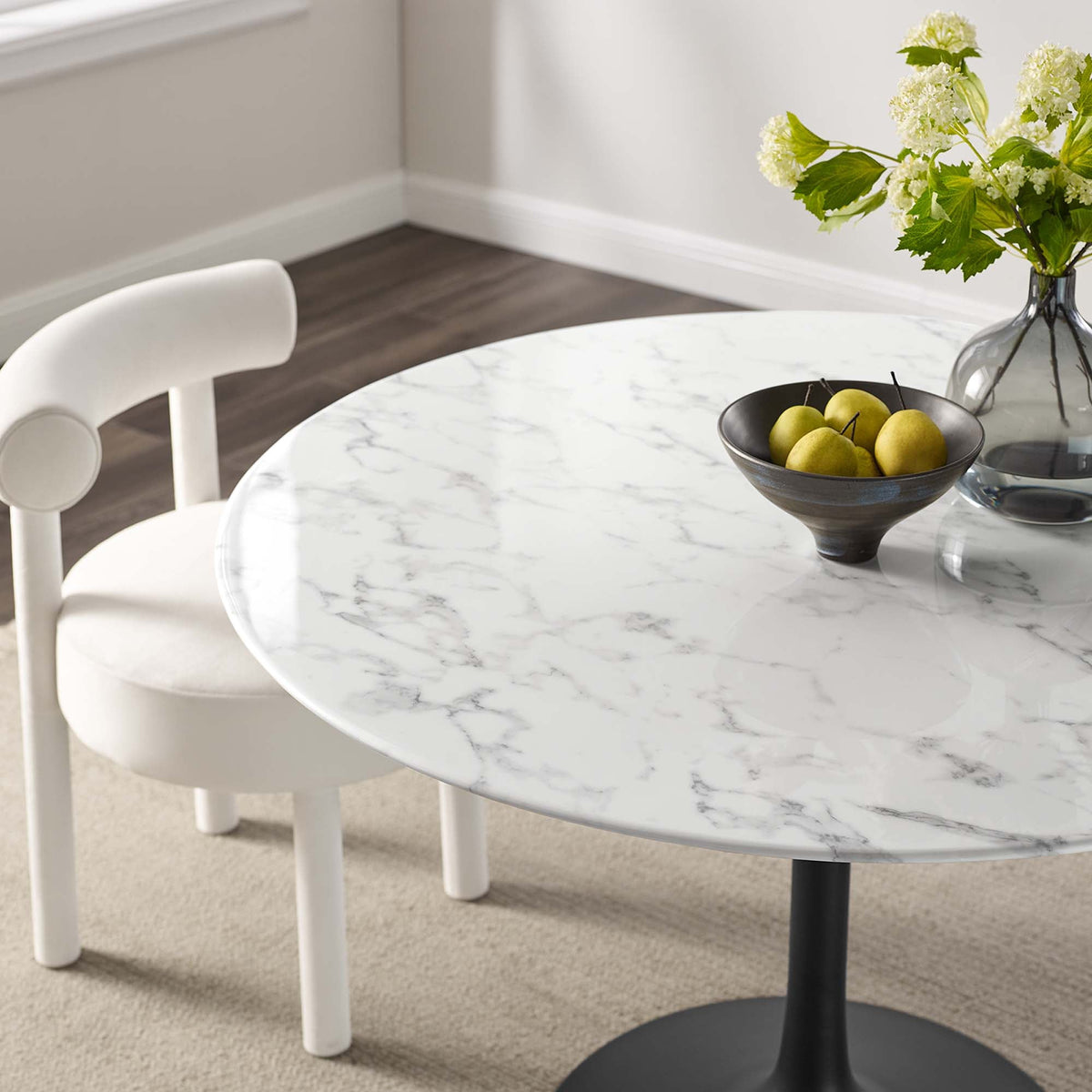 Lippa 48" Round Faux Marble Dining Table by Modway - EEI-3527