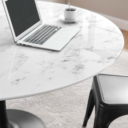 Lippa 54" Round Faux Marble Dining Table by Modway - EEI-3528