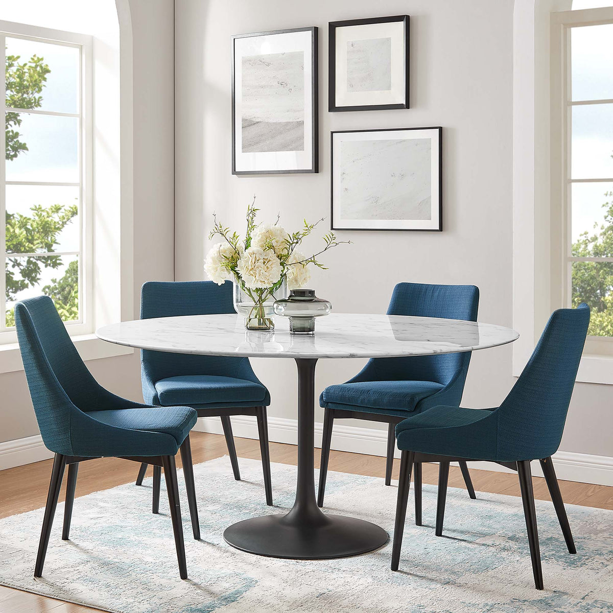 Lippa 60" Round Faux Marble Dining Table by Modway - EEI-3529