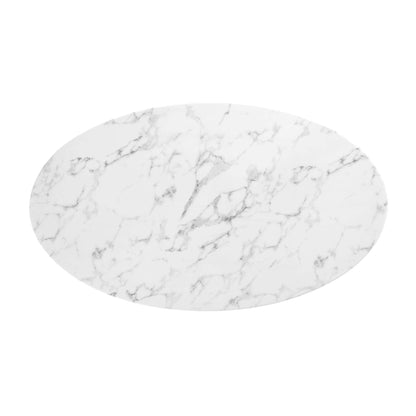 Lippa 54" Oval Faux Marble Dining Table by Modway - EEI-3530
