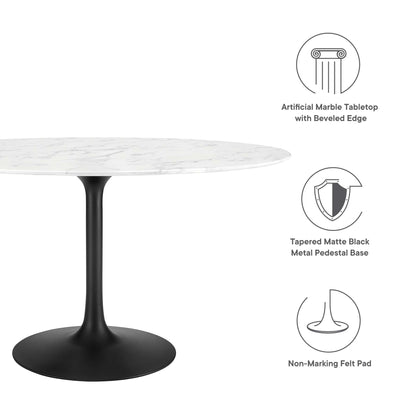 Lippa 54" Oval Faux Marble Dining Table by Modway - EEI-3530