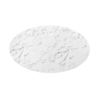 Lippa 60" Oval Faux Marble Dining Table by Modway - EEI-3531