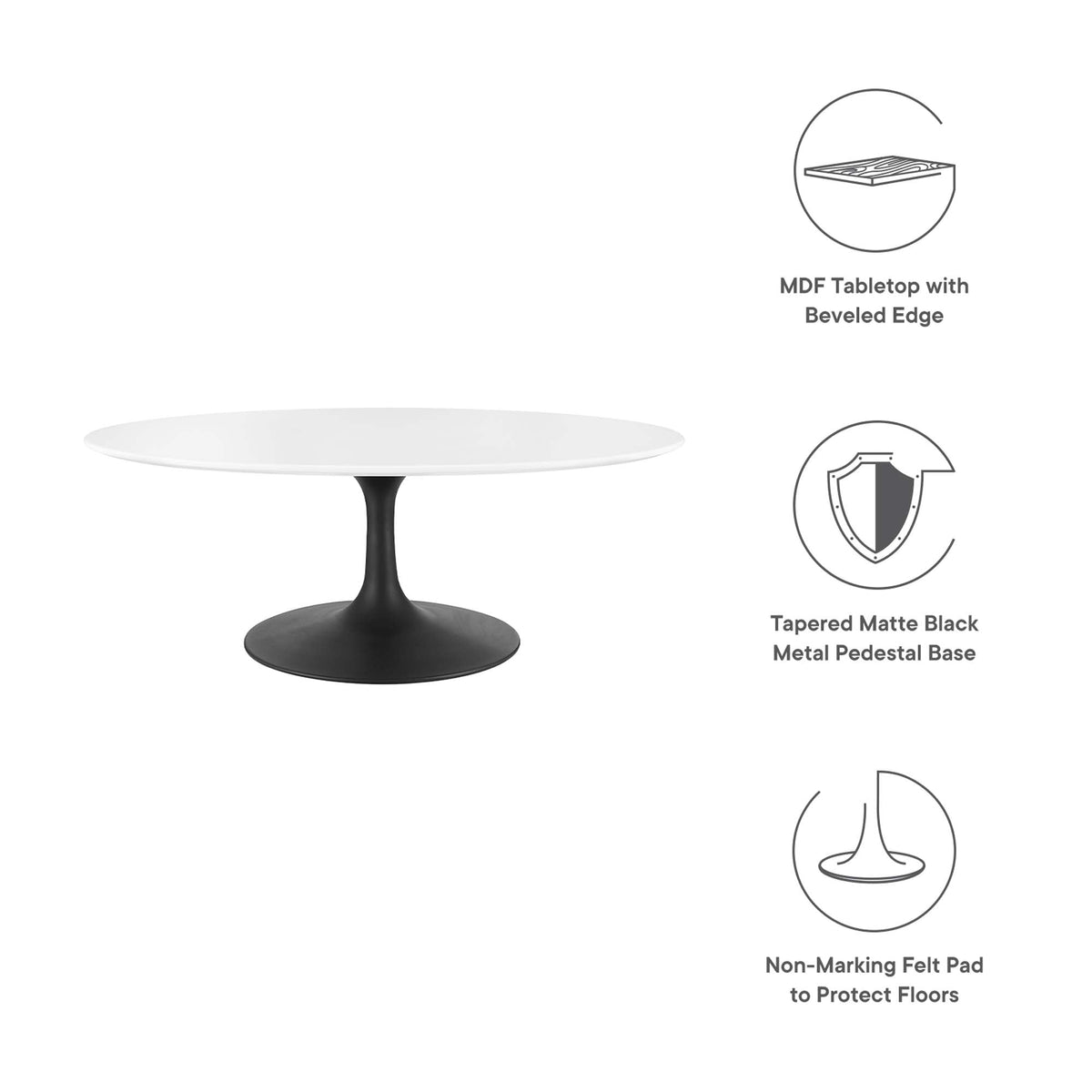 Lippa 42" Oval Wood Coffee Table by Modway - EEI-3533