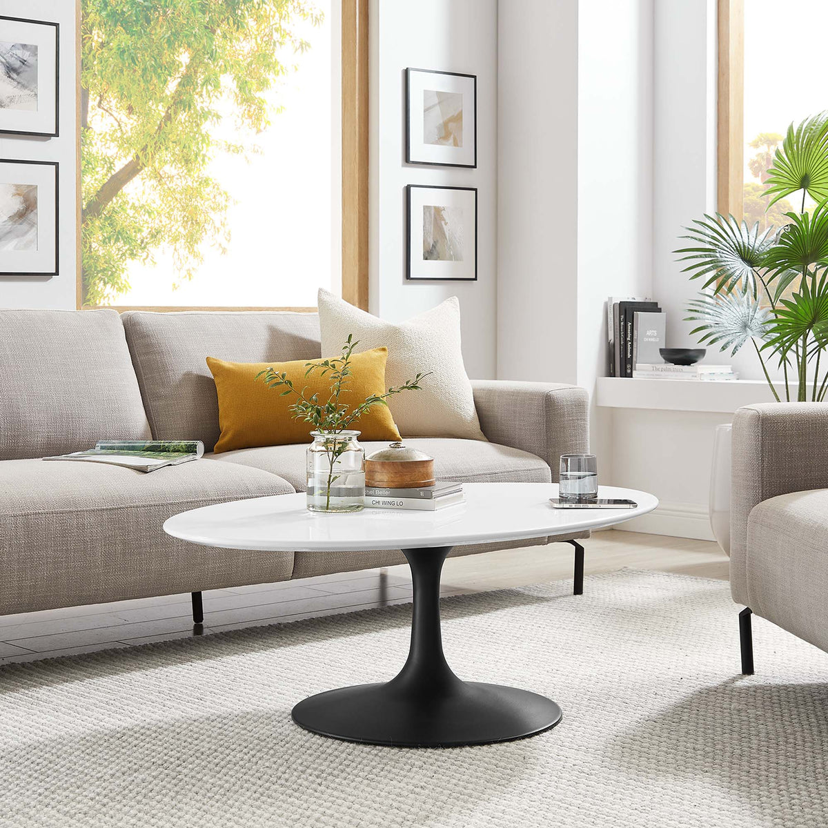 Lippa 42" Oval Wood Coffee Table by Modway - EEI-3533
