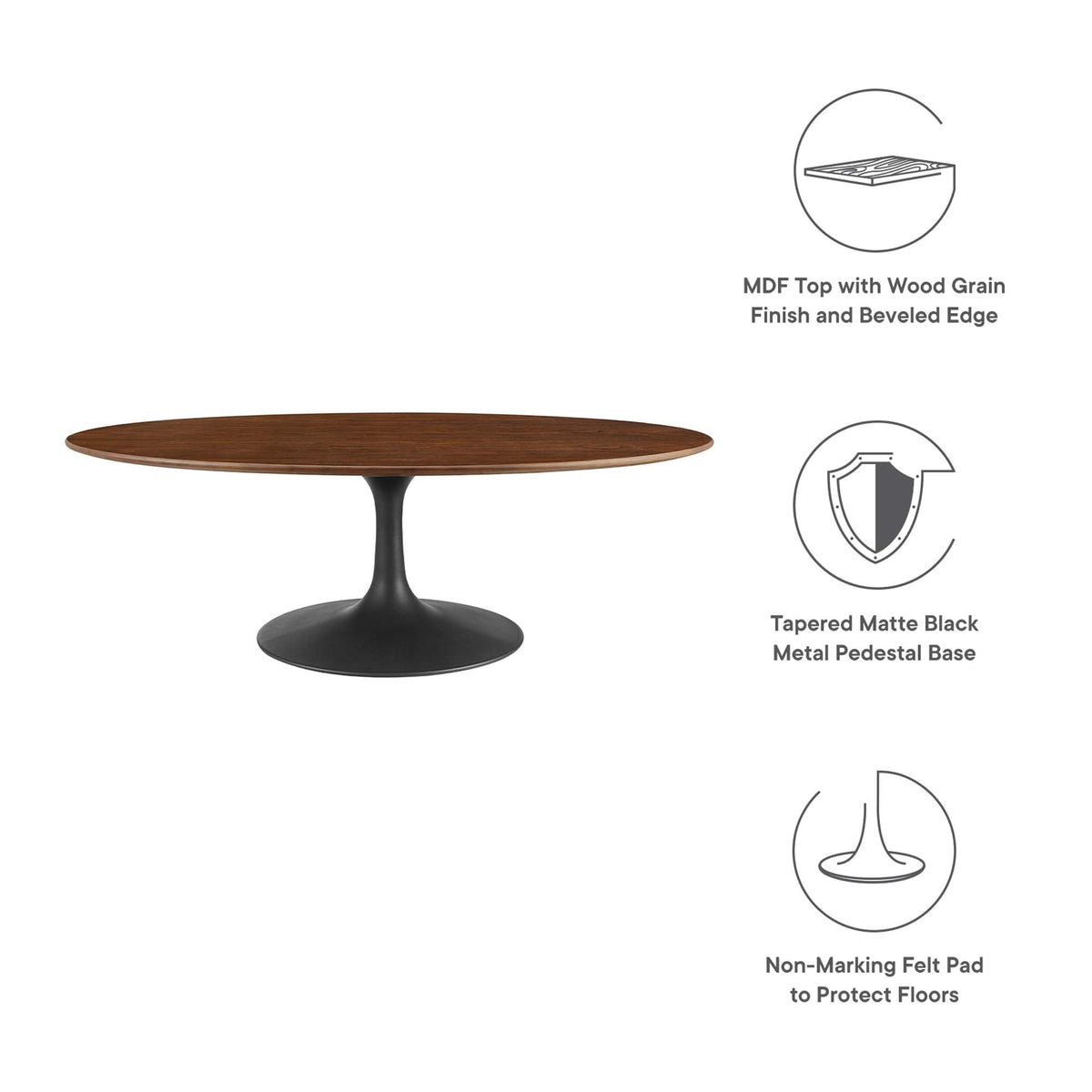 Lippa 48" Oval Wood Coffee Table by Modway - EEI-3538