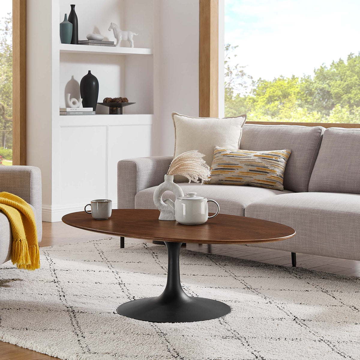Lippa 48" Oval Wood Coffee Table by Modway - EEI-3538