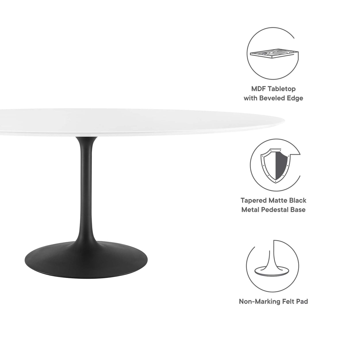 Lippa 78" Oval Wood Dining Table by Modway - EEI-3540