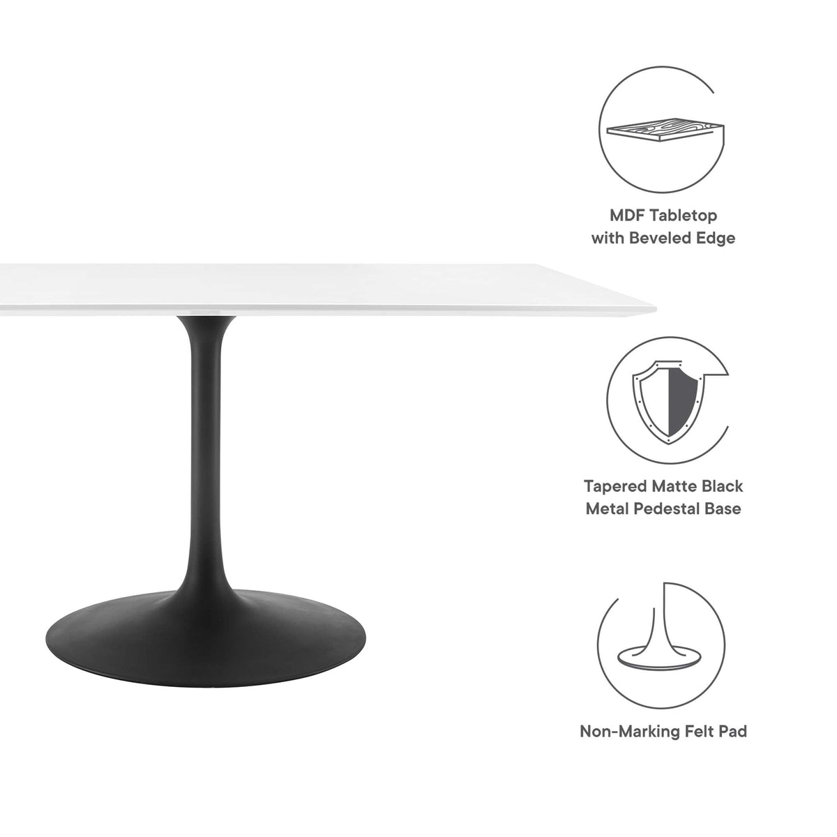 Lippa 60" Rectangle Wood Dining Table by Modway - EEI-3541