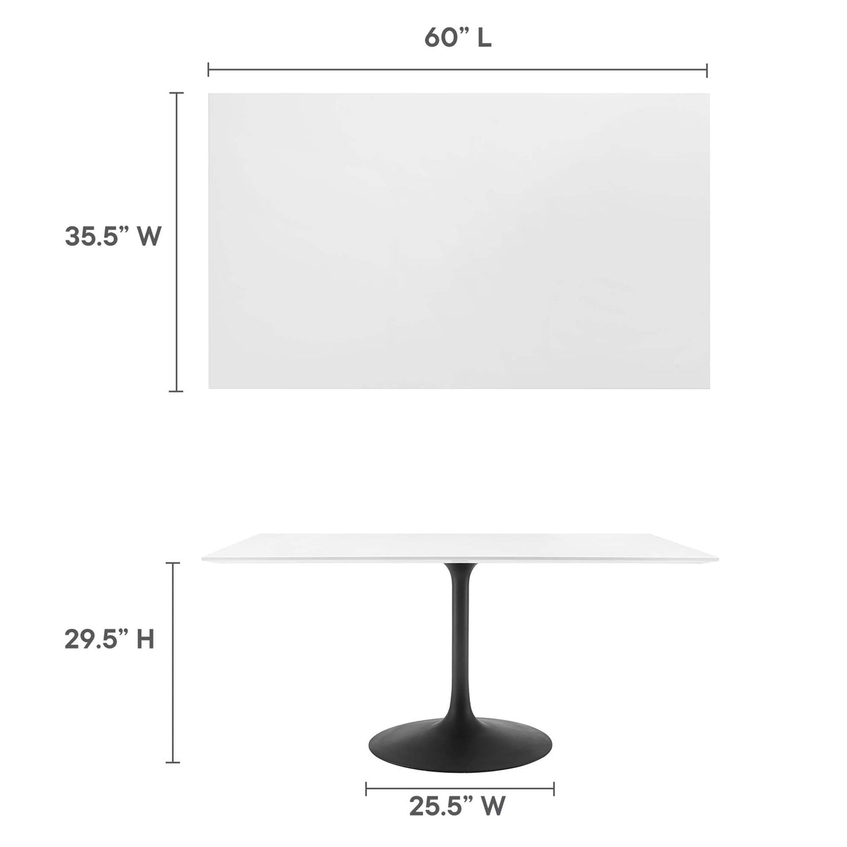 Lippa 60" Rectangle Wood Dining Table by Modway - EEI-3541