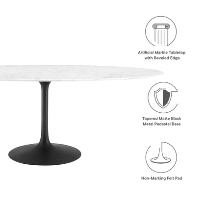 Lippa 78" Oval Faux Marble Dining Table by Modway - EEI-3542