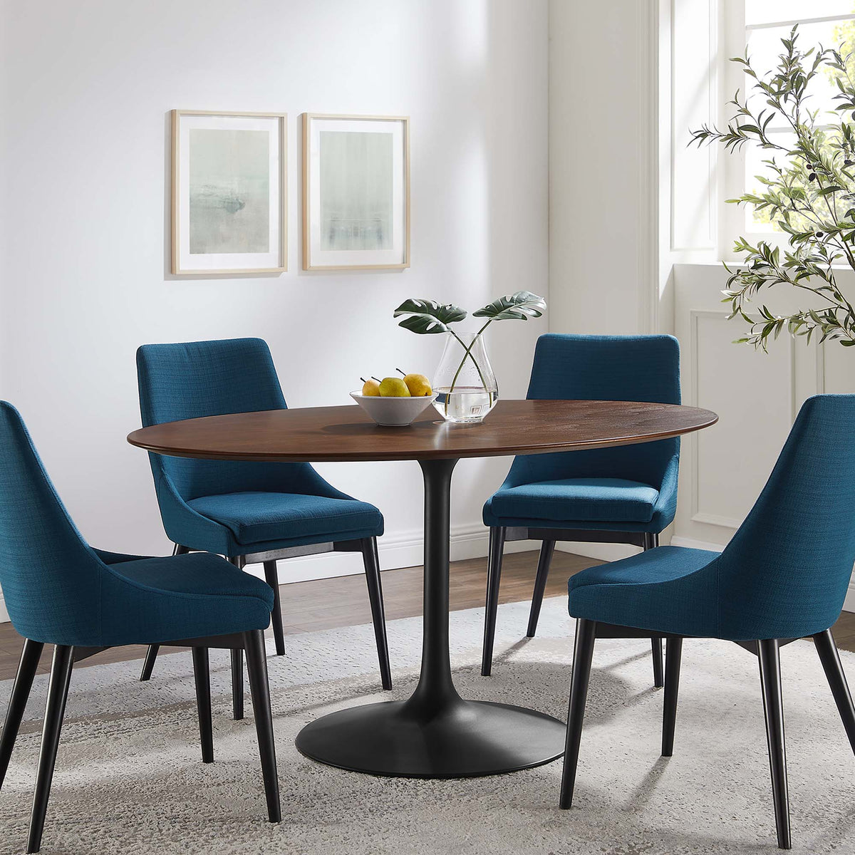 Lippa 60" Oval Walnut Wood Dining Table by Modway